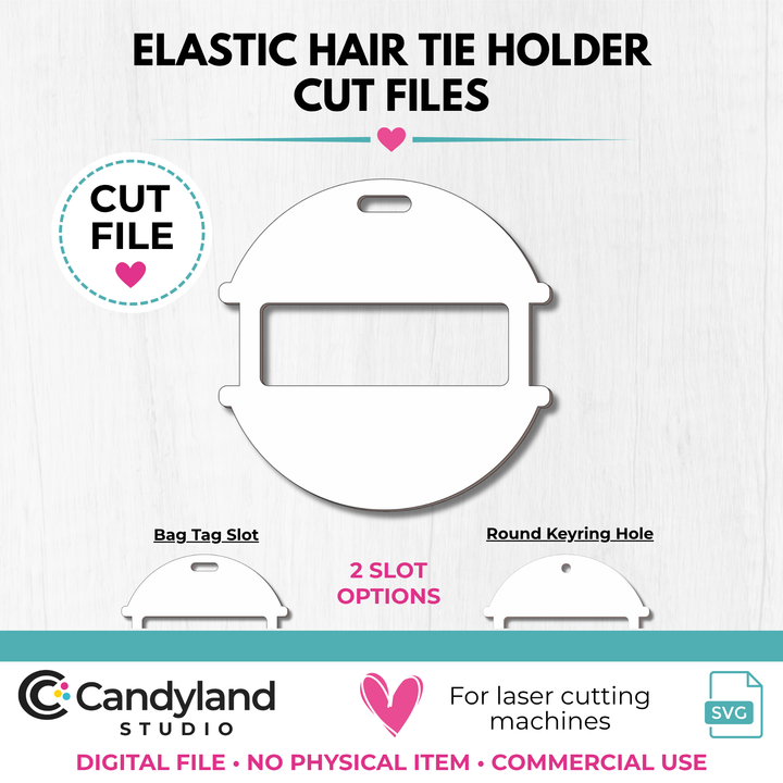 Sports Ball Hair Tie Holder SVG | Laser Cut Bag Tag &amp; Keychain File