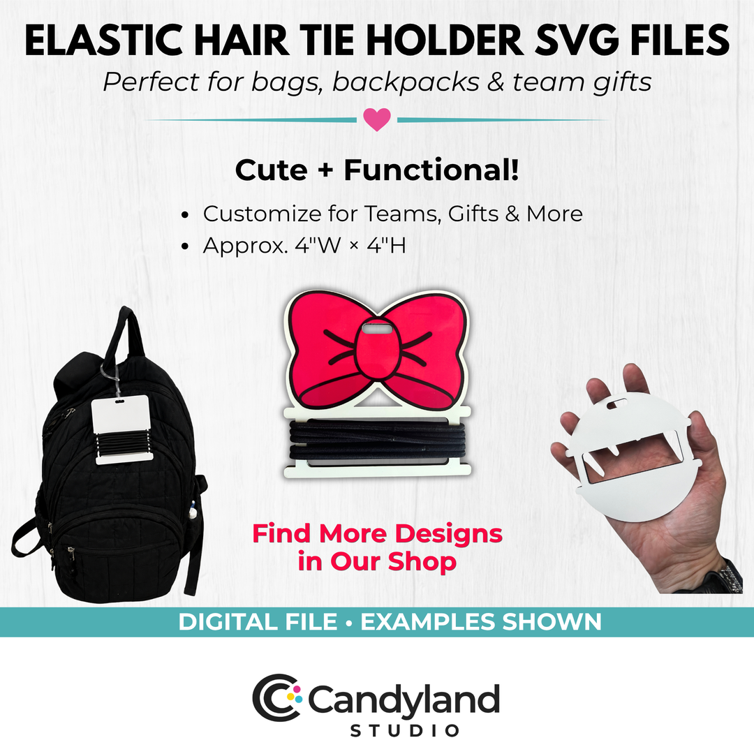 Rectangle Shaped Hair Tie Holder SVG | Laser Cut Bag Tag &amp; Keychain File