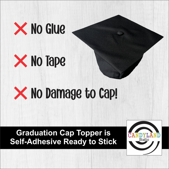 "In My Teacher Era" Personalized Graduation Cap Topper - Peel &amp; Stick