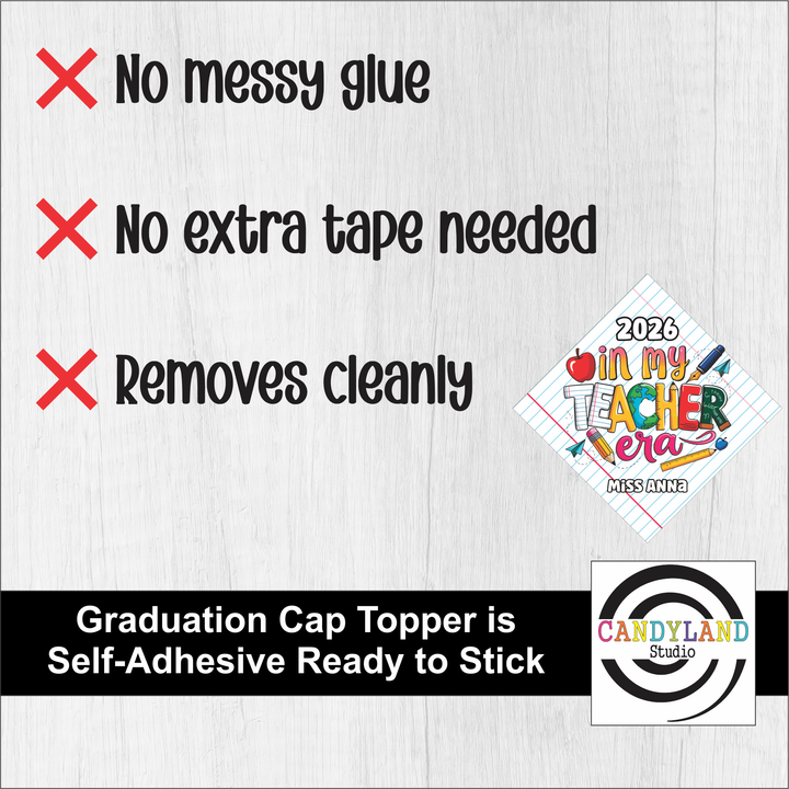 Custom Printed Ready to Stick Graduation Cap Topper