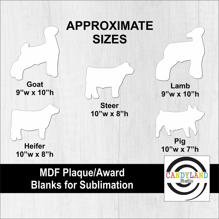 Show Animal Plaque/Award MDF Sublimation Blank