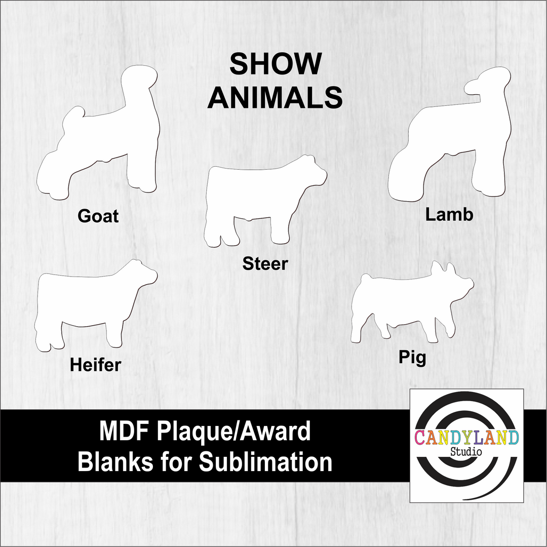 Show Animal Plaque/Award MDF Sublimation Blank