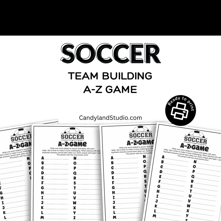 Soccer Team A-Z Word Game