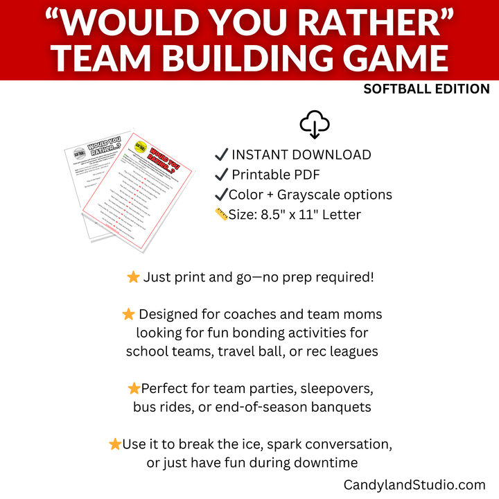 Softball "Would You Rather" Team Bonding Game