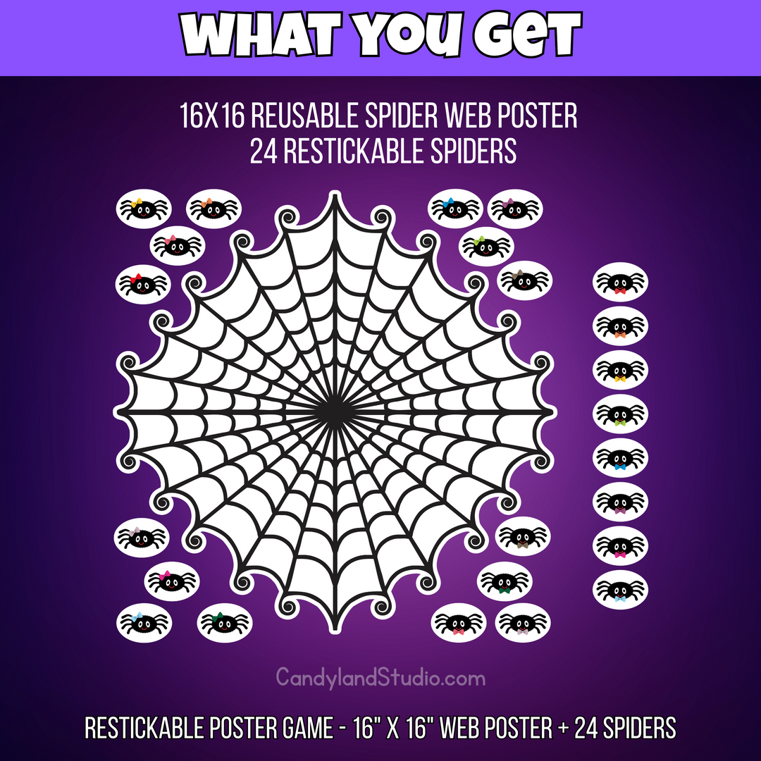 Reusable Halloween Spider Web Party Game
