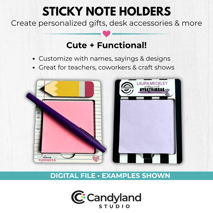 Sticky Note Holder SVG Bundle | 3 Laser Cut File Designs