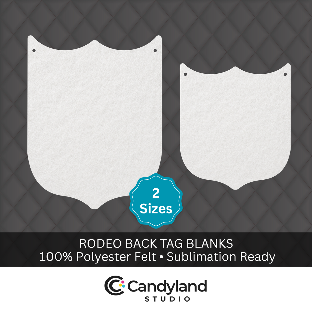 Rodeo Back Tag Blanks | Stiff Felt for Sublimation