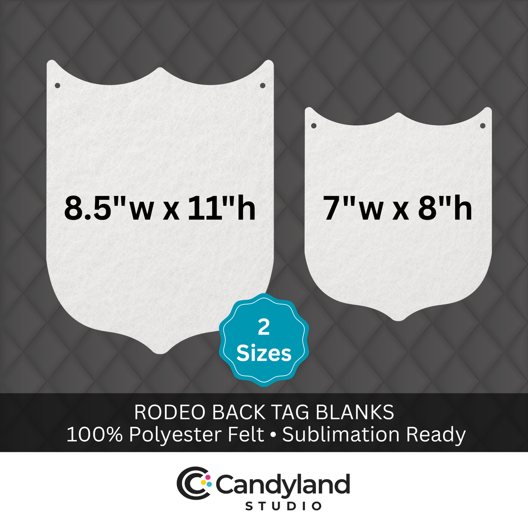 Rodeo Back Tag Blanks | Stiff Felt for Sublimation