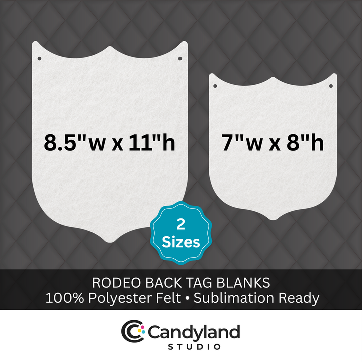 Rodeo Back Tag Blanks | Stiff Felt for Sublimation
