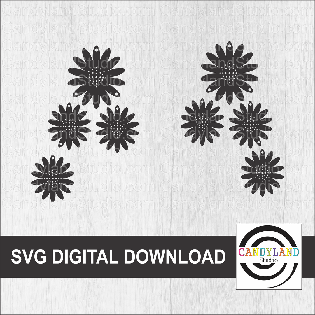 Sunflower Dangle Earrings SVG | Laser Ready File for Glowforge | Digital Download