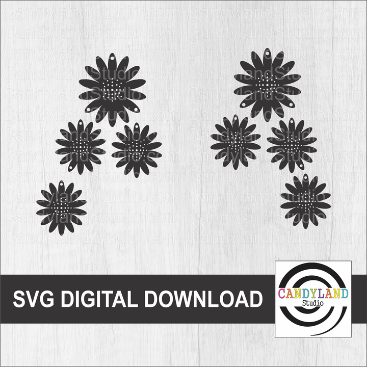 Sunflower Dangle Earrings SVG | Laser Ready File for Glowforge | Digital Download