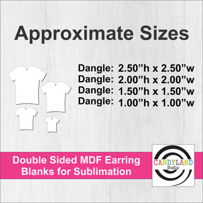 Double Sided T-Shirt Shape Dangle Earring Blanks