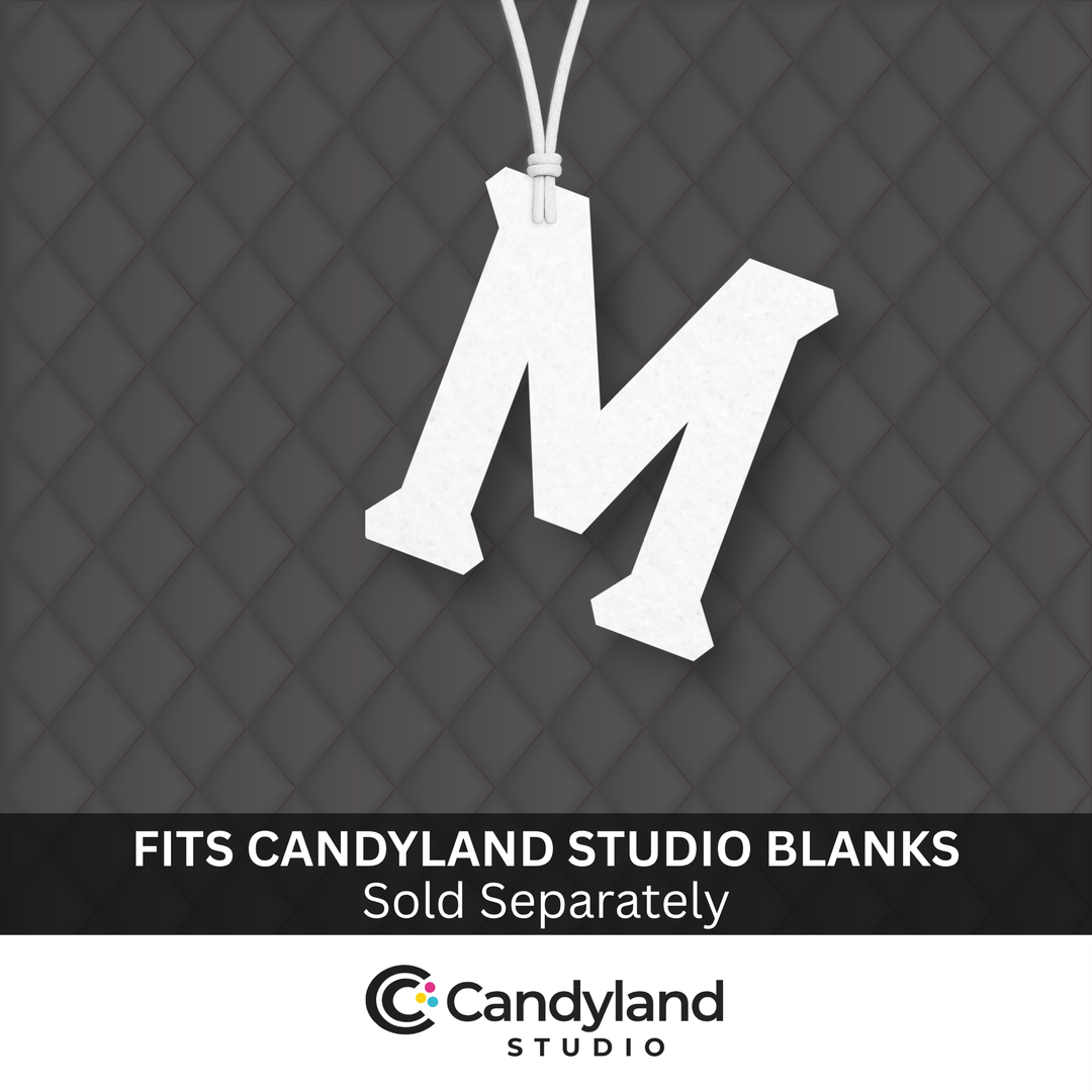 Varsity Letter M Design Template Frame for Canva