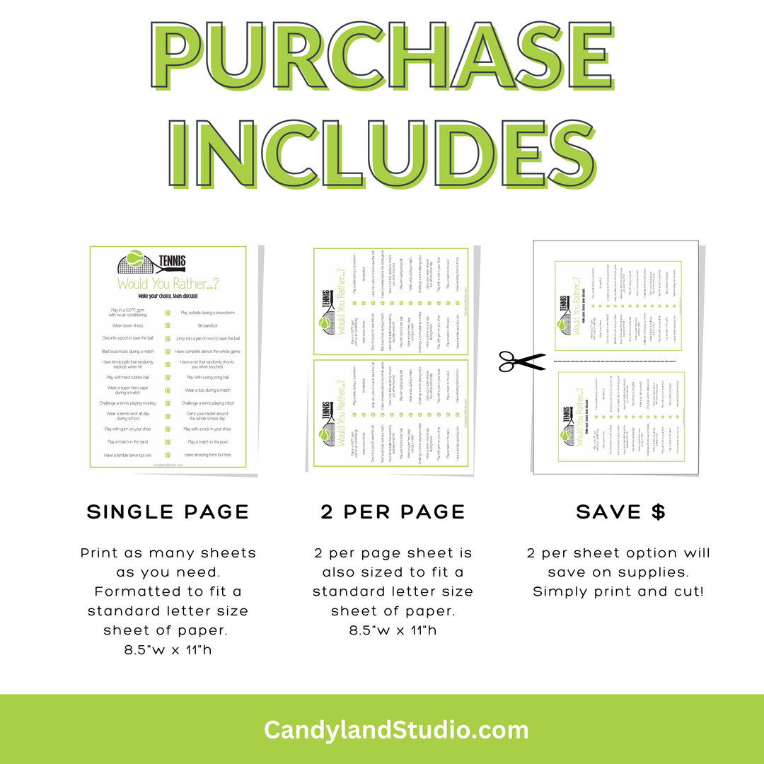 Tennis Team Game - Would You Rather