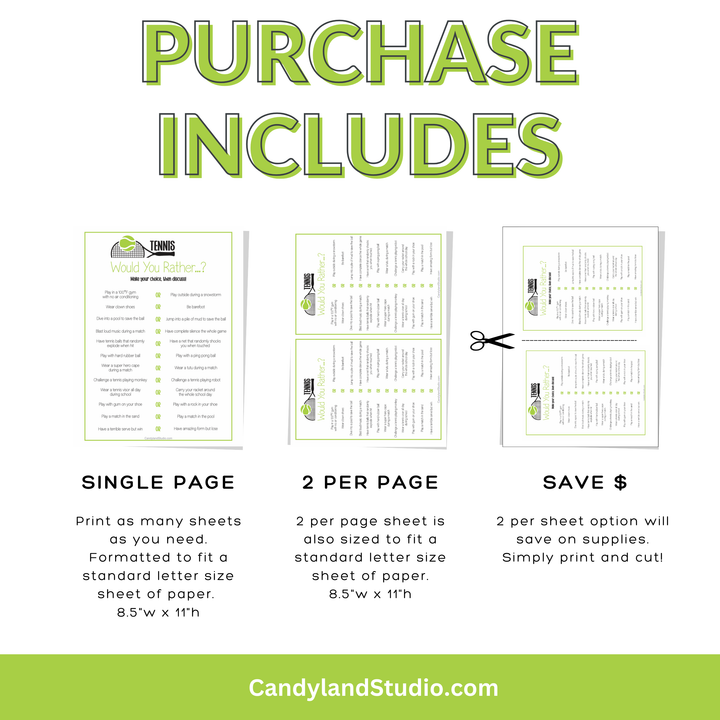 Tennis Team Game - Would You Rather