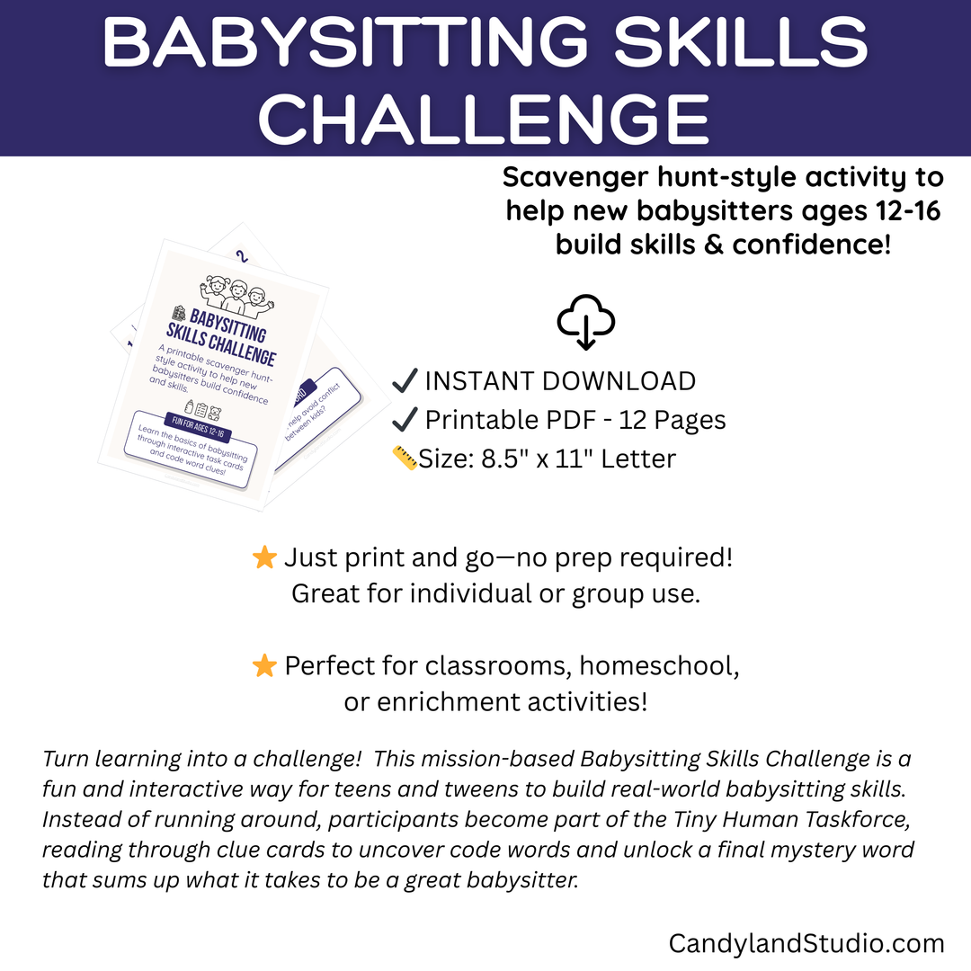 Babysitting Skills Challenge - Life Skills Scavenger Hunt