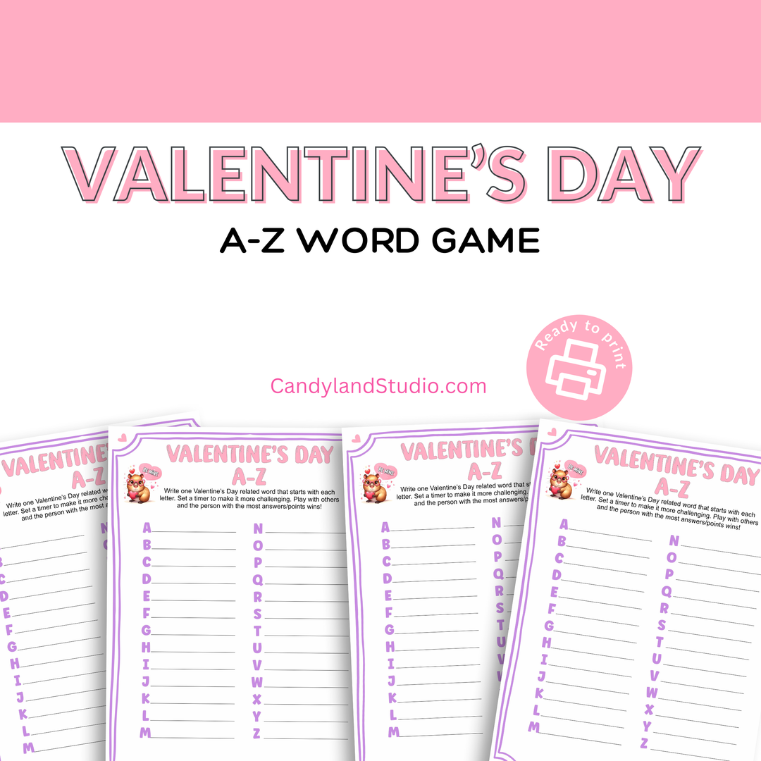 Valentine's Day A-Z Word Game for Class or Office Party