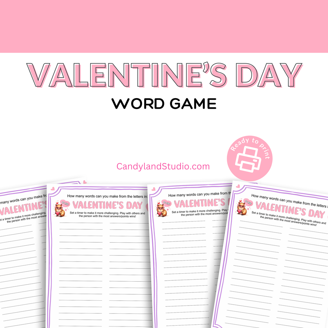 Valentine's Day Scramble Word Game for Class or Office Party