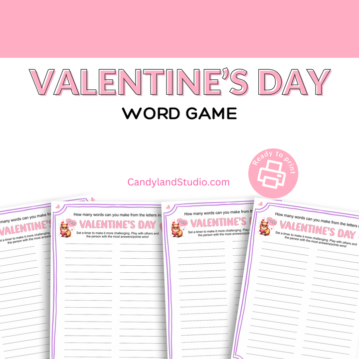 Valentine's Day Scramble Word Game for Class or Office Party