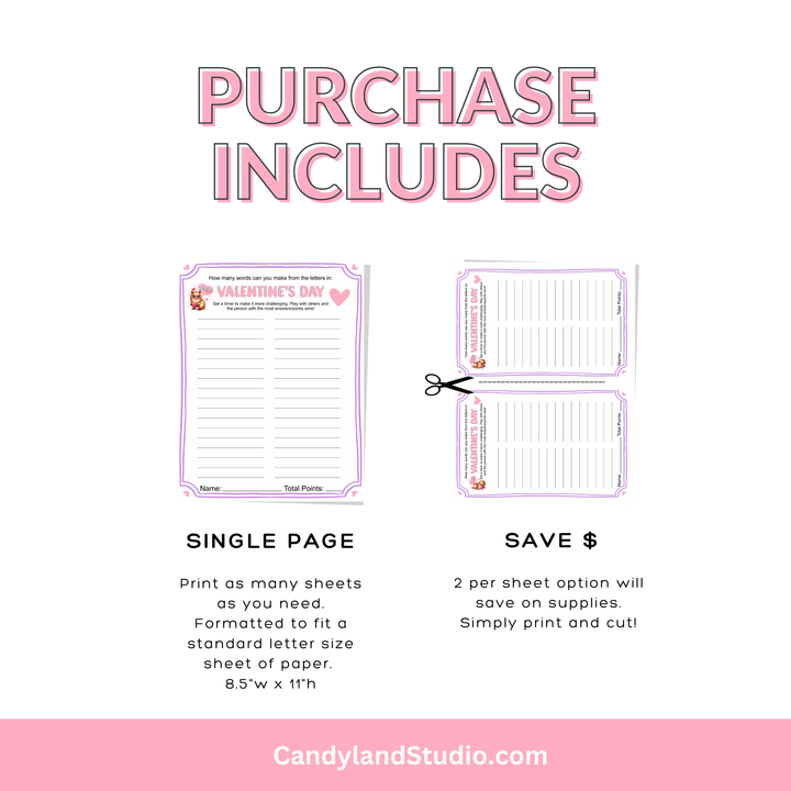 Valentine's Day Scramble Word Game for Class or Office Party