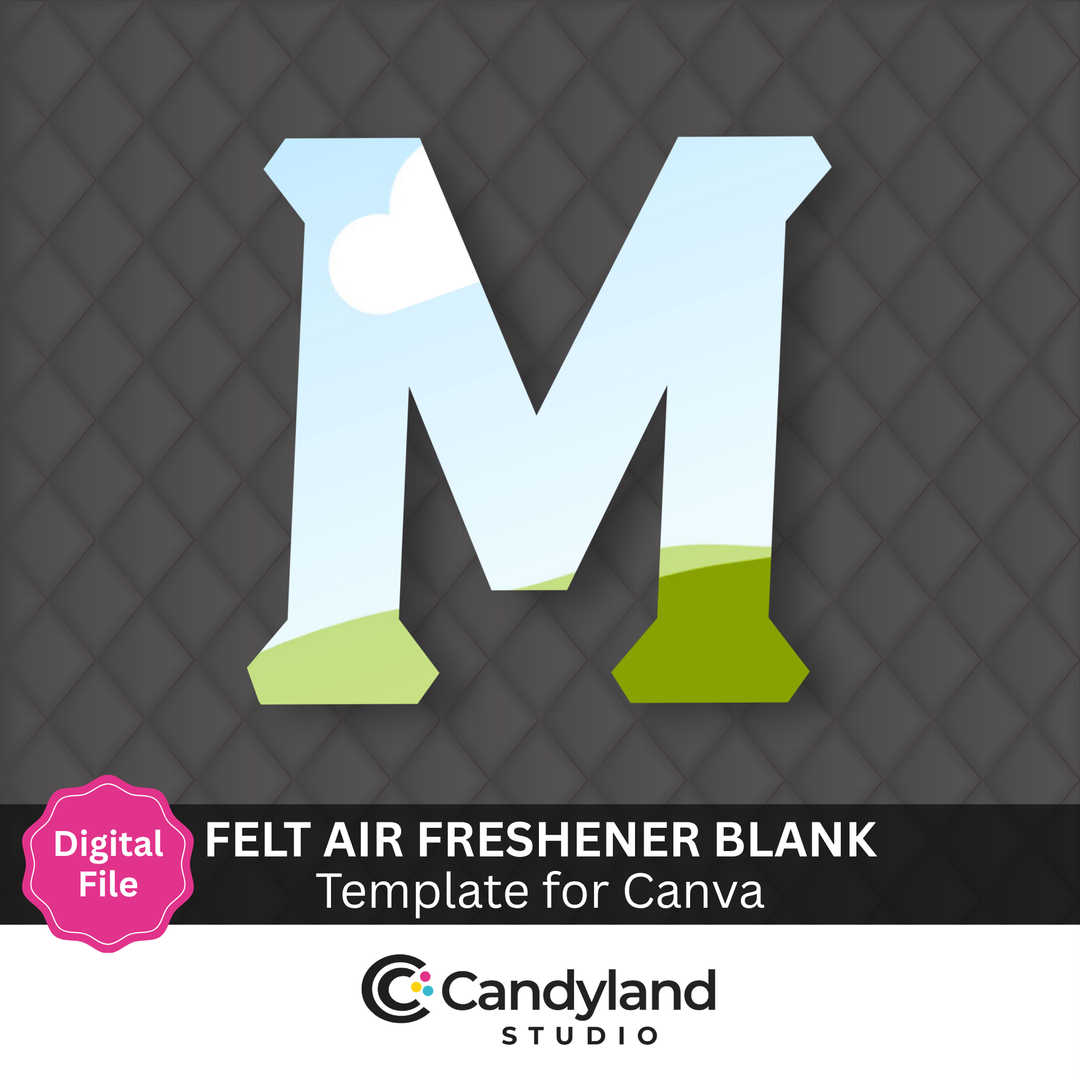 Varsity Letter M Design Template Frame for Canva