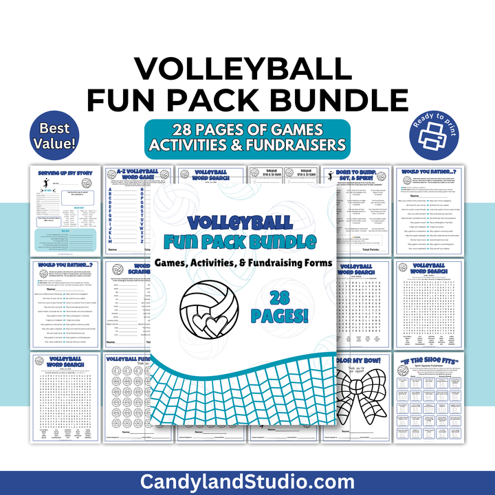 Volleyball Printable PDF Bundle Pack