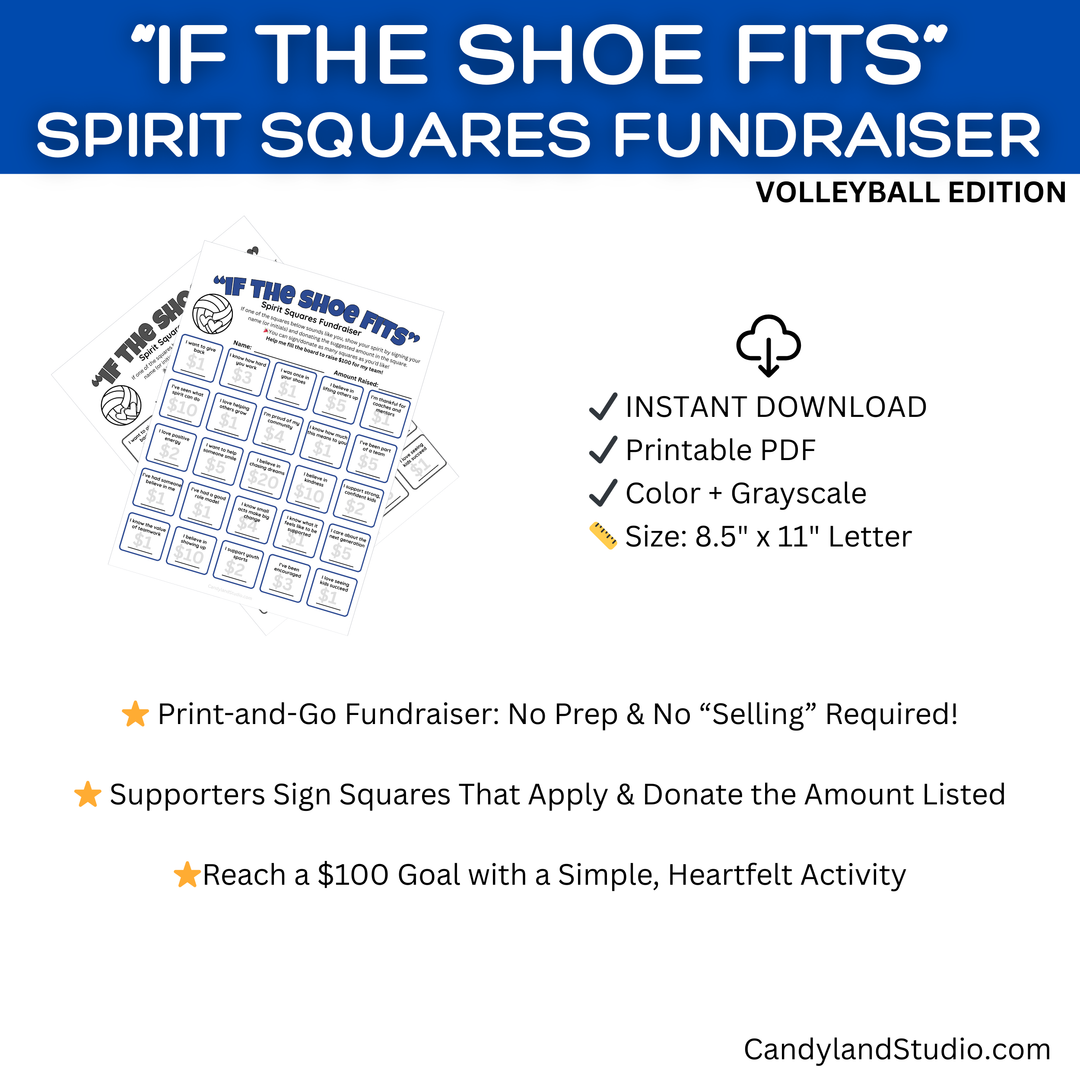 Volleyball Fundraiser Sheet "If the Shoe Fits"