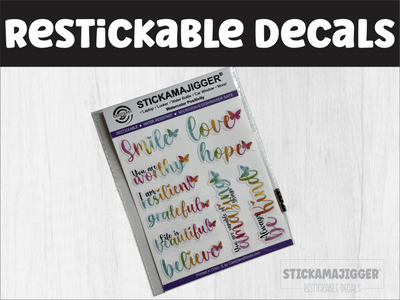 STICKAMAJIGGER® SHEETS - Watercolor Rainbow Positivity Stickers