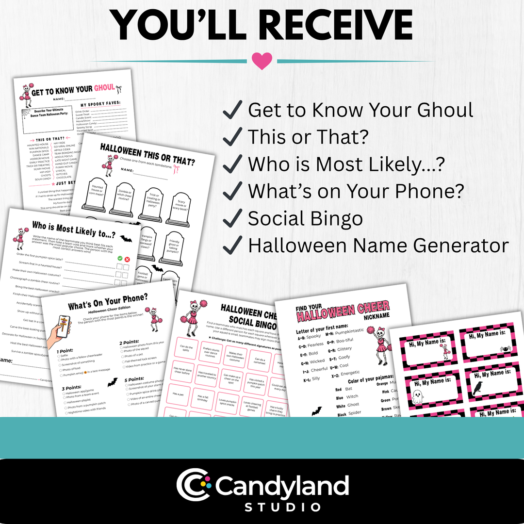 Halloween Cheer Team Bonding Bundle | Printable Games, Icebreakers &amp; Team Activities