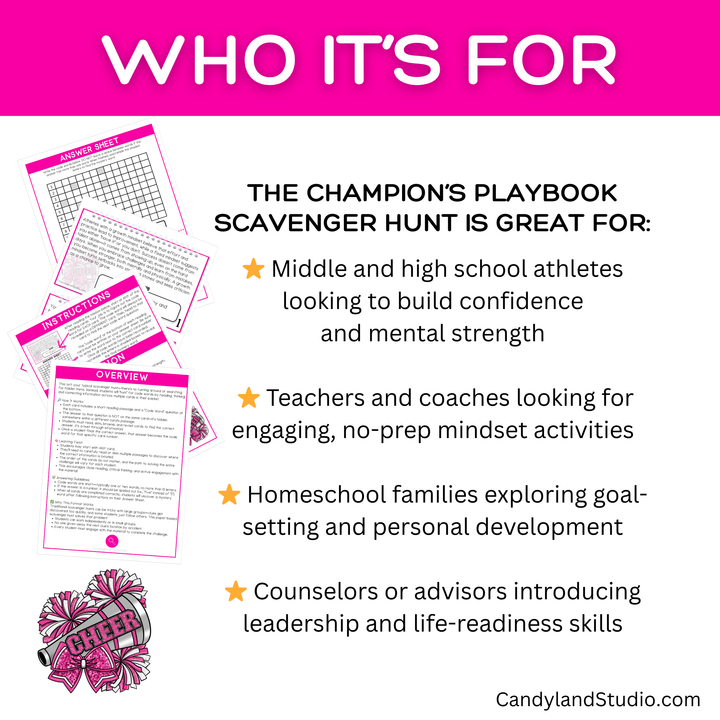 Cheer Squad Team Building Scavenger Hunt - The Champion's Playbook