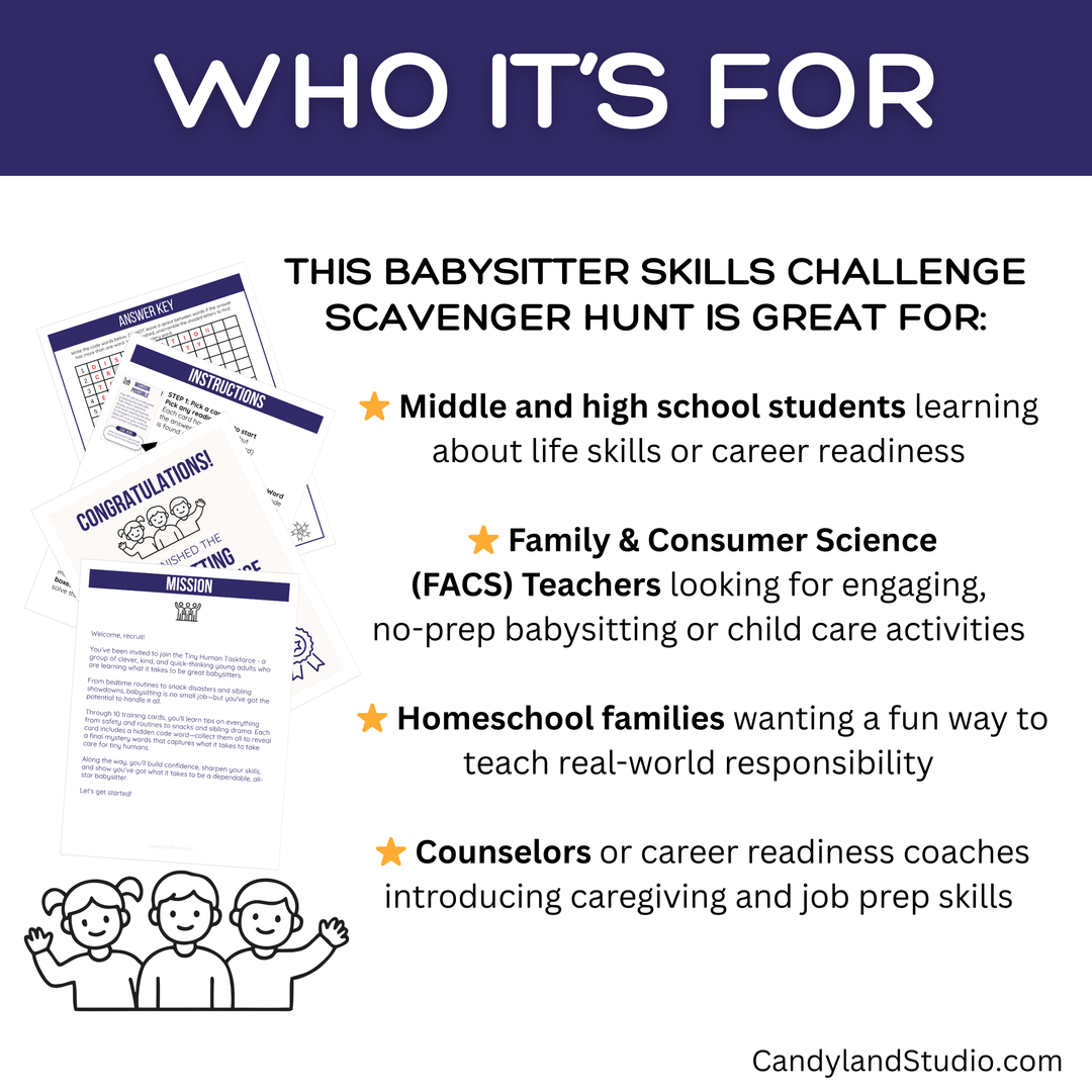 Babysitting Skills Challenge - Life Skills Scavenger Hunt
