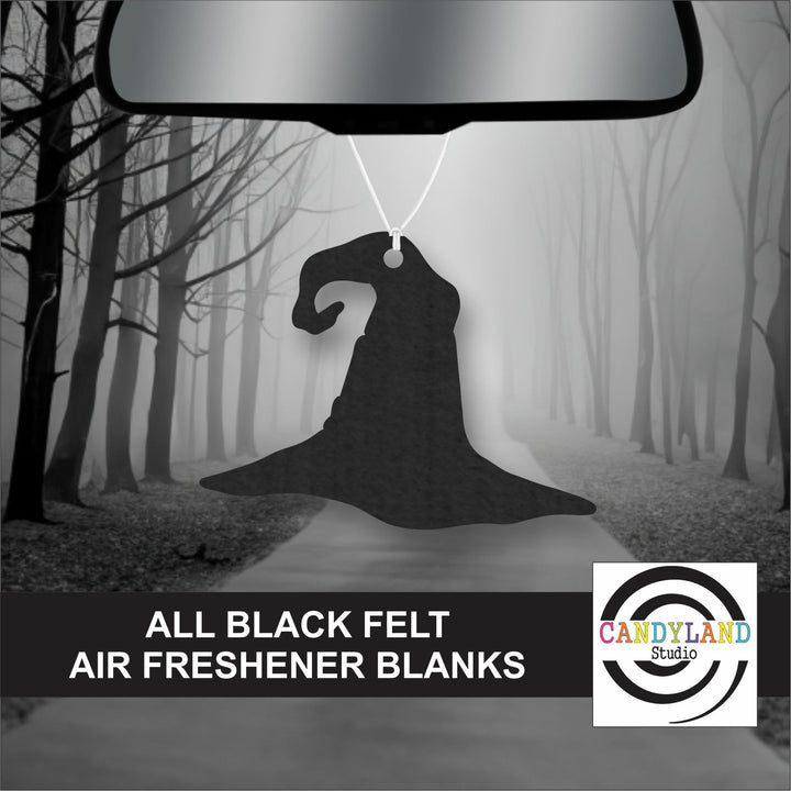 Black Witch's Hat Felt Air Freshener Blanks
