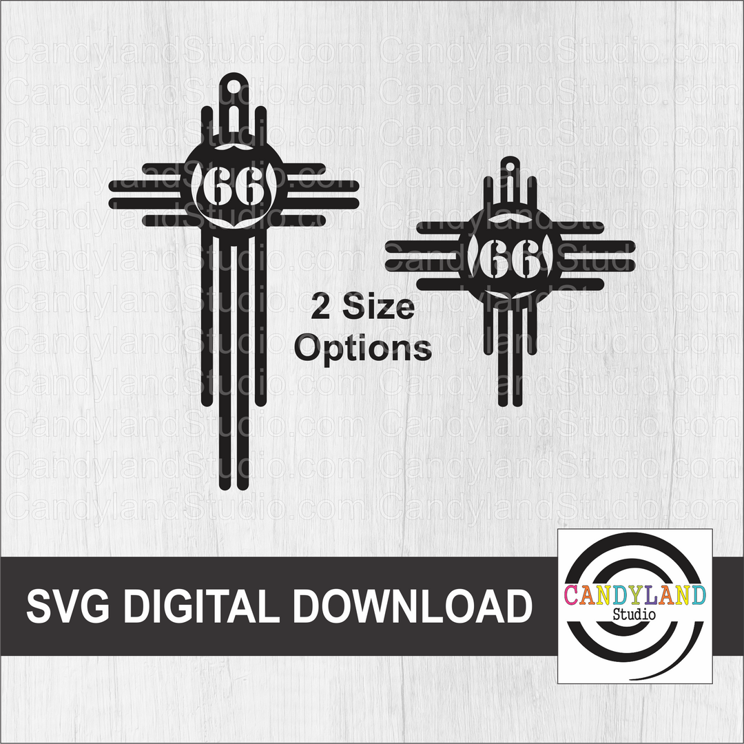 Zia Symbol Earrings SVG with Route 66 Center | Laser Ready File for Glowforge | New Mexico Southwest Jewelry Digital Download