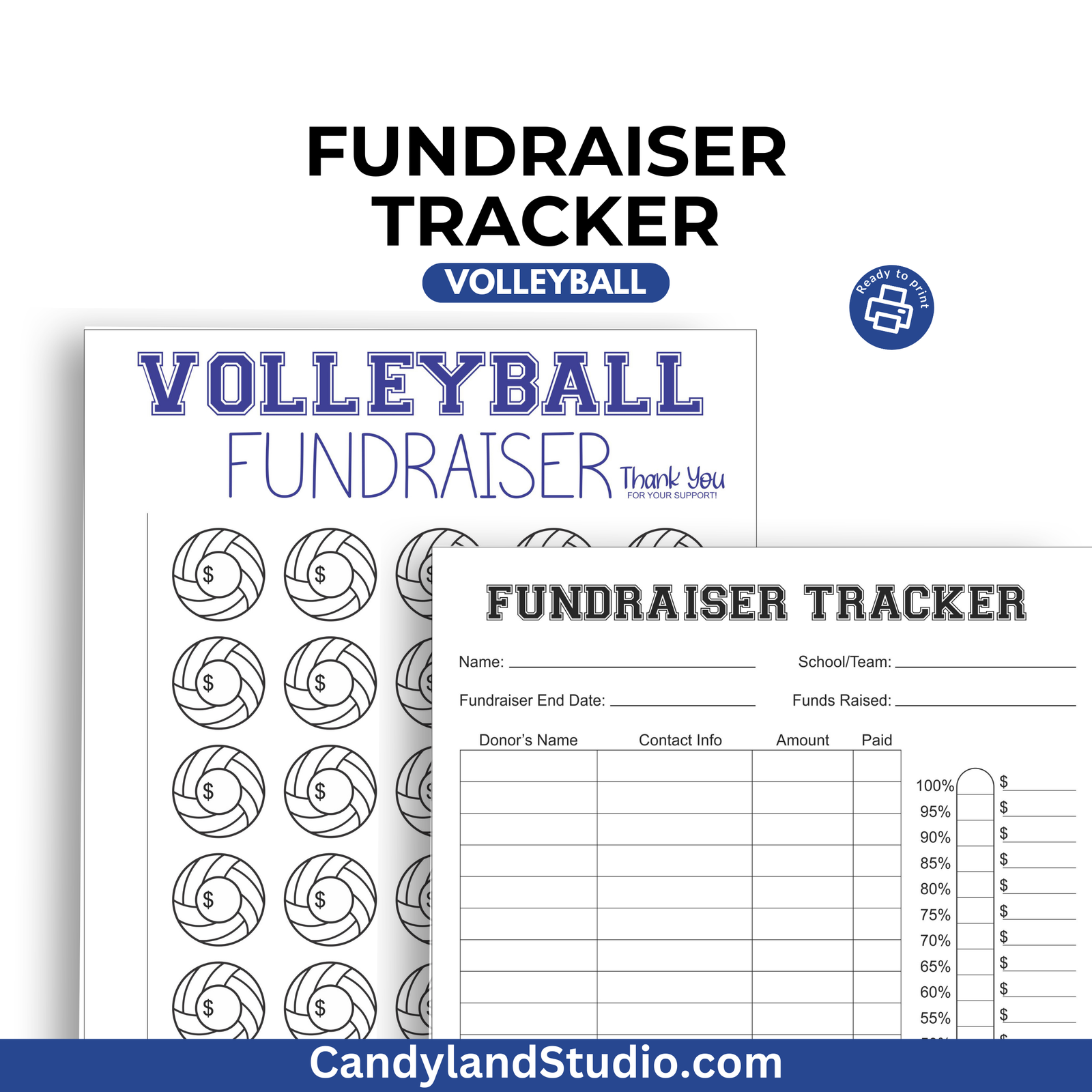 a volleyball fundraiser tracker with the volleyball fundraiser tracker