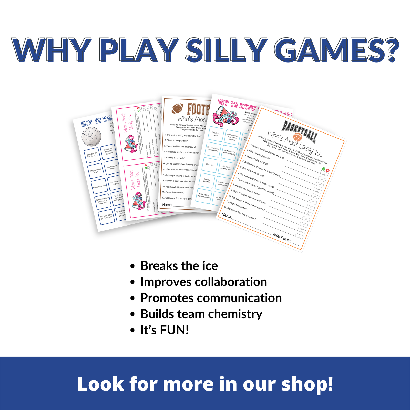 a flyer for a play silly game