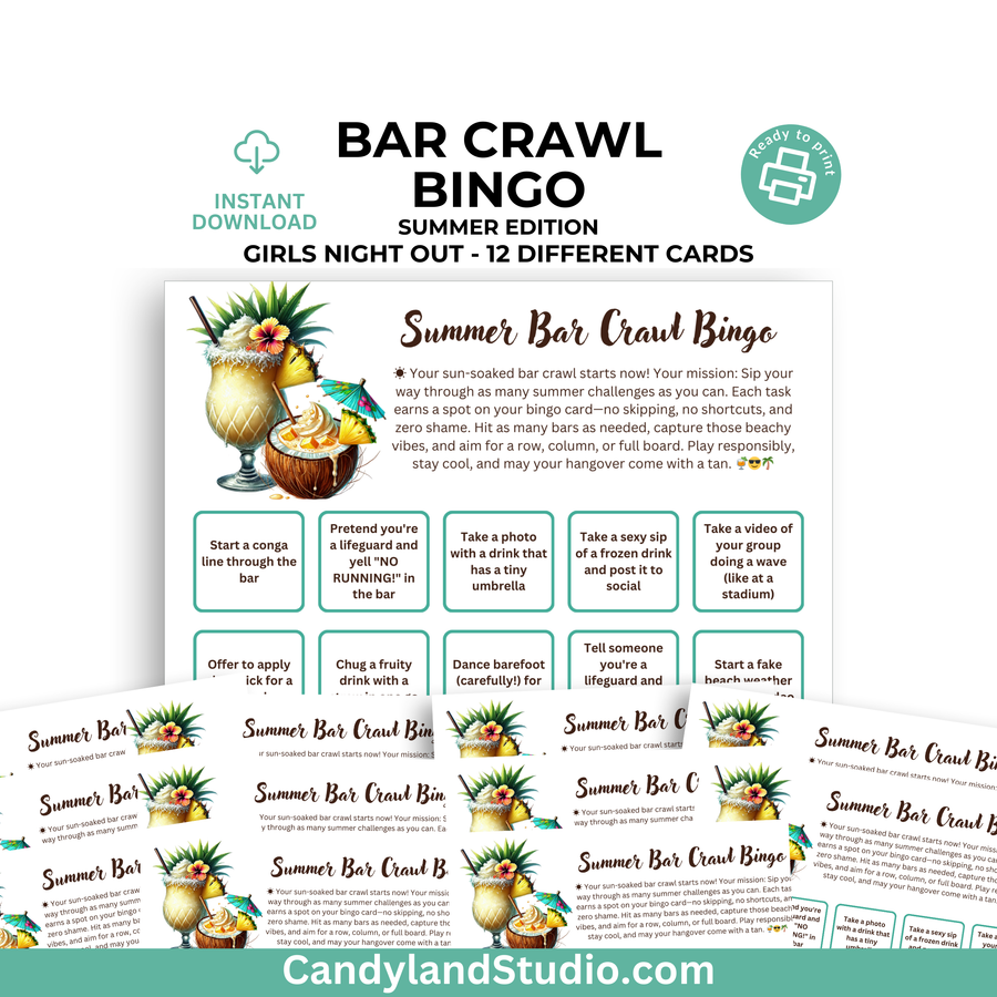 a bunch of cards with a picture of a drink on them