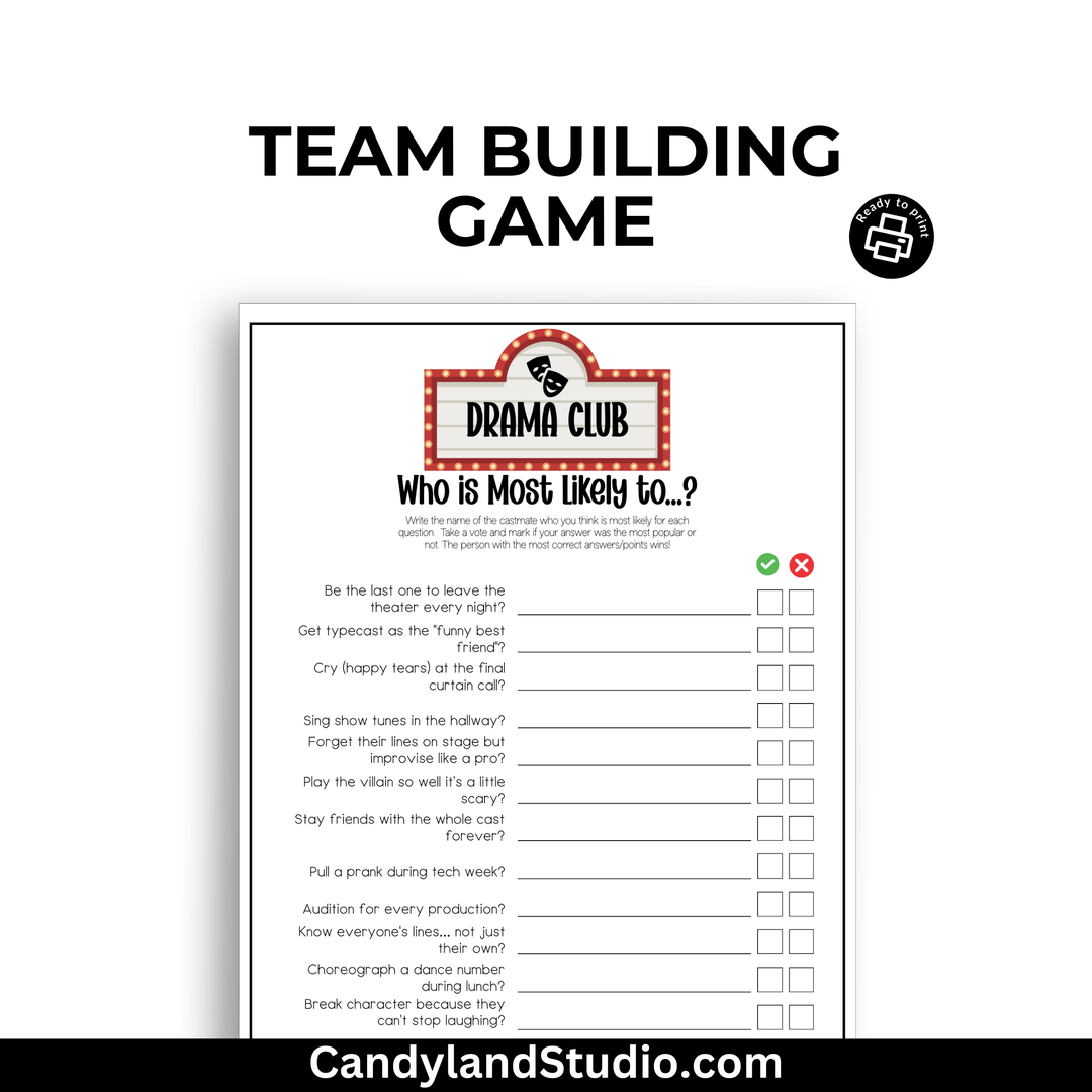 a printable team building game with the words team building game
