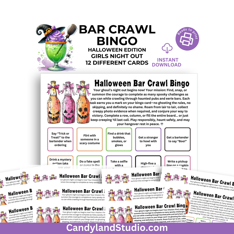 a halloween bar crawl game with instructions