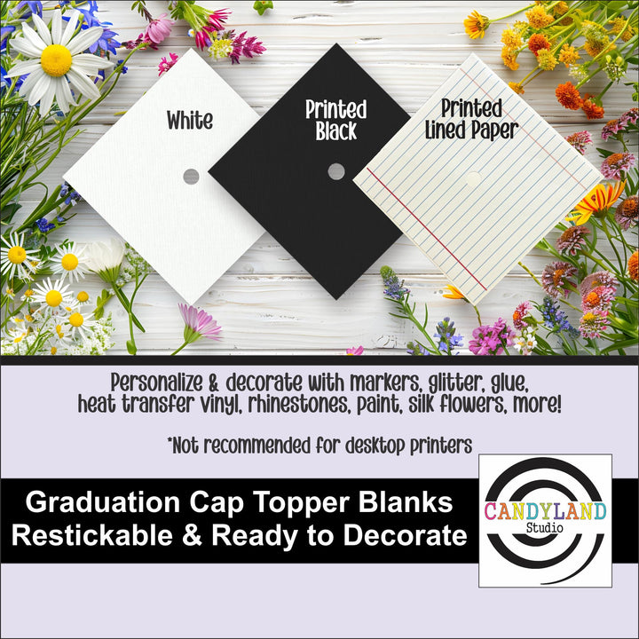 Blank Graduation Cap Toppers Ready to Decorate