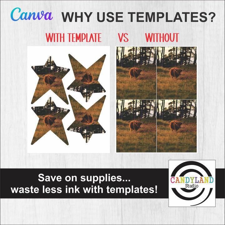 Cow Head with Ear Tag Canva Frame Template DIGITAL FILE for MDF Ornament Sublimation Blanks