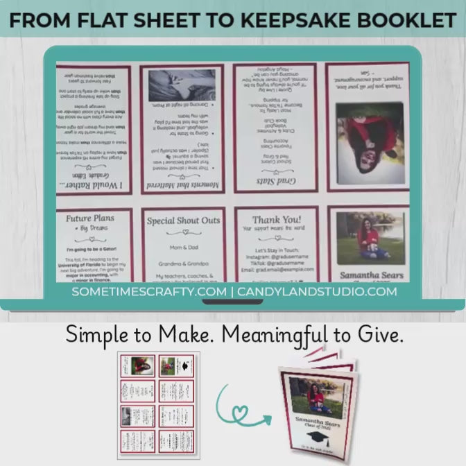 DIY Mini Graduation Party Keepsake Booklet Template for Canva