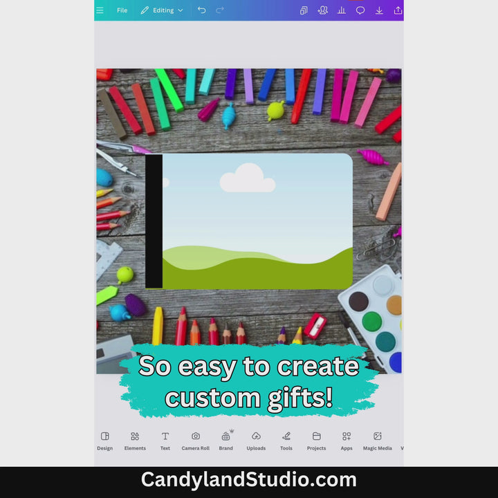 Half Size Composition Notebook Canva Template + Mockups