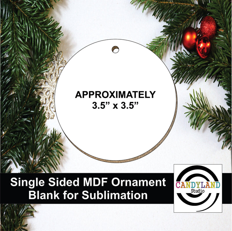 3.5" Round Circle Ornament MDF Blanks - Single Sided
