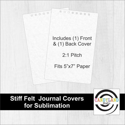 Stiff Felt Journal Cover Blanks for 5x7 Paper