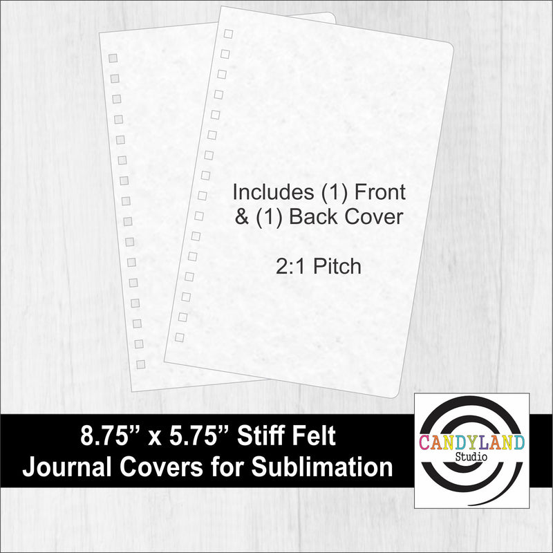 8.75" x 5.75" Stiff Felt Journal Cover Blanks