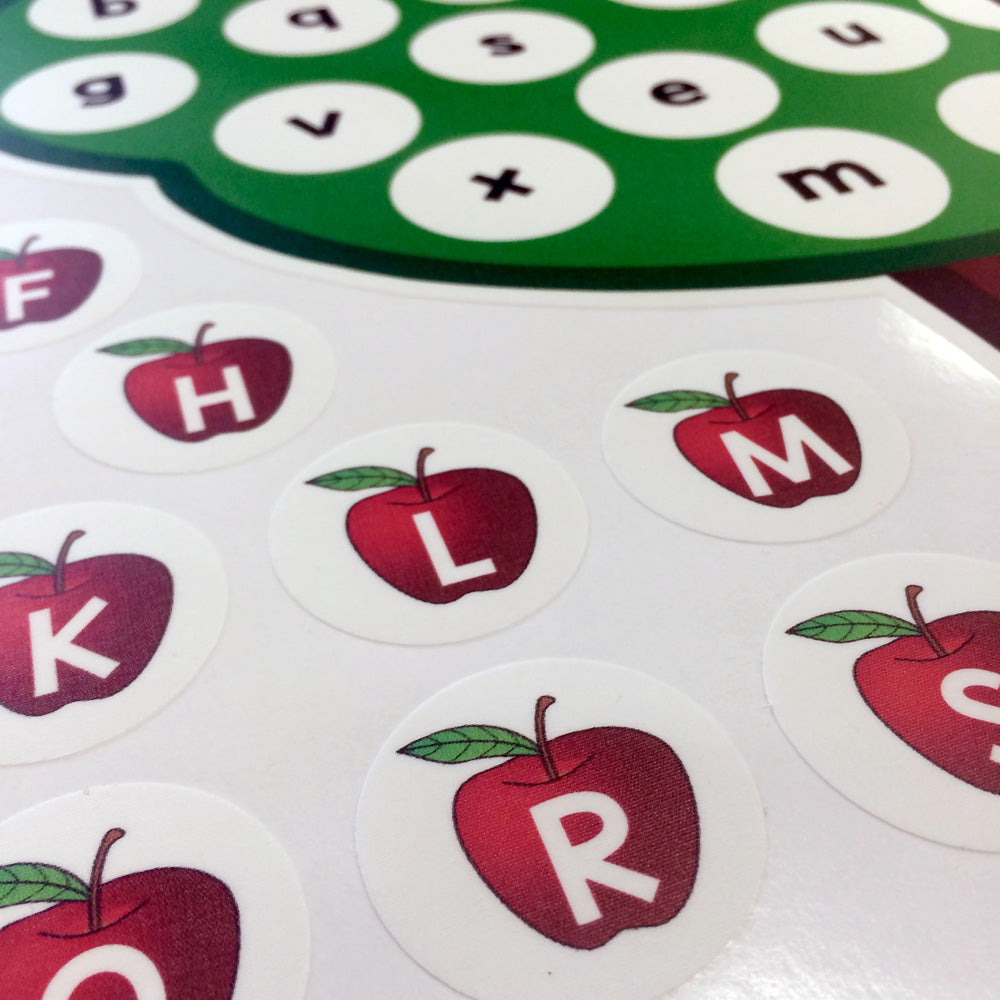 Restickable Alphabet Apple Tree Literacy Poster Game