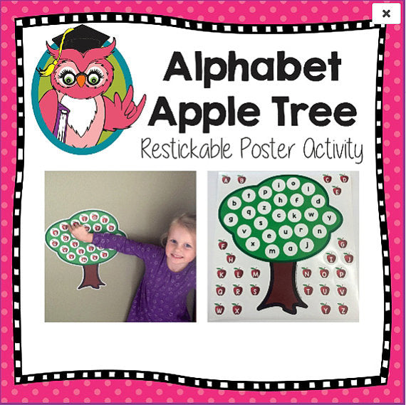 Restickable Alphabet Apple Tree Literacy Poster Game