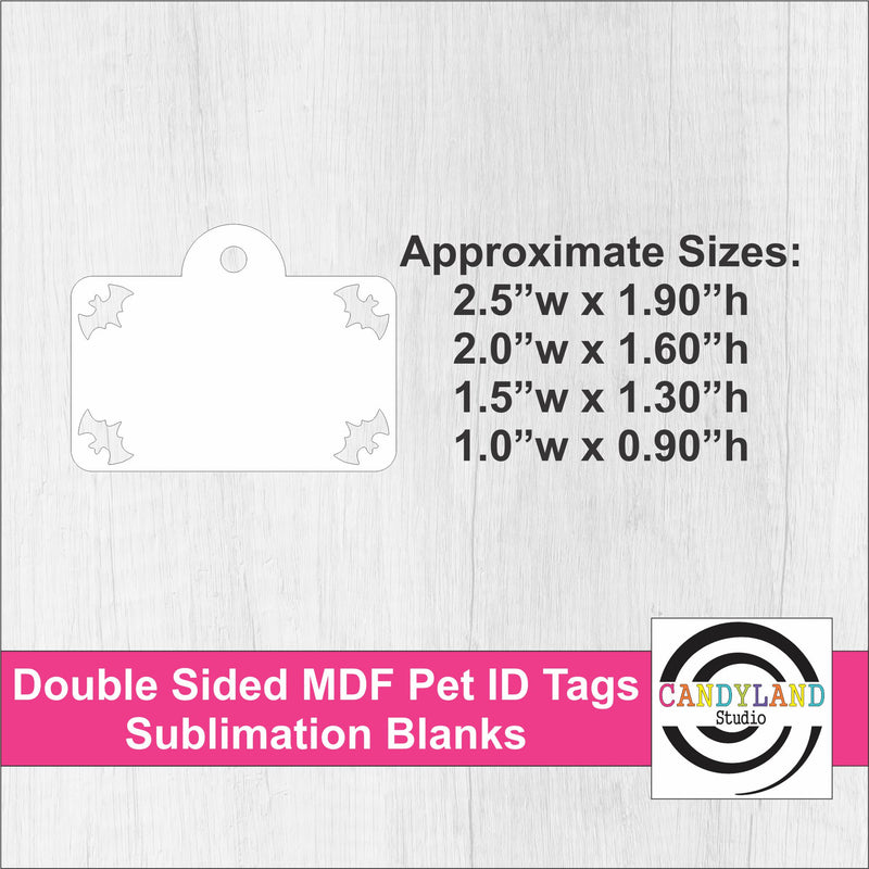 Bat Cutout Pet ID Tags - Double Sided