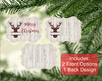 Red Buffalo Plaid Deer on Wood & Lace