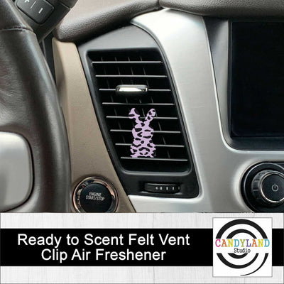 Pastel Black Leopard Easter Bunny Felt Car Vent Air Freshener